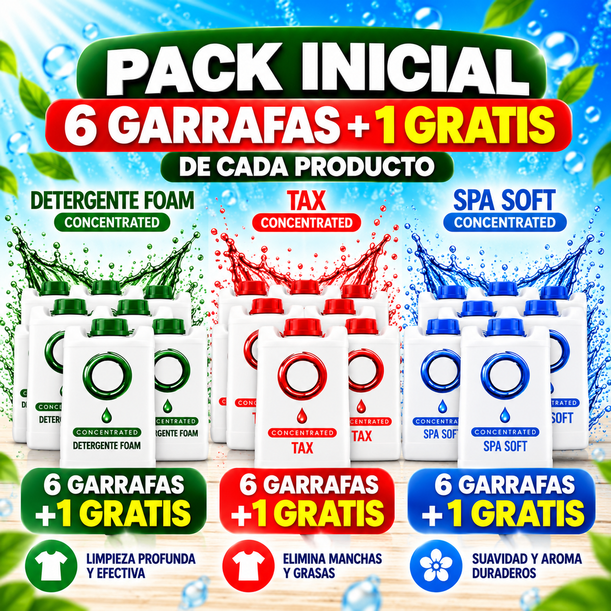 Pack Ahorro Químicos. Lavandería Autoservicio
