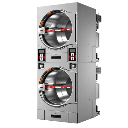 Secadora Industrial Doble 13+13 kg a Gas – Torre Apilada