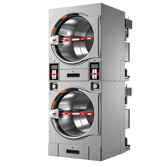 Secadora Industrial Doble 19+19 kg a Gas – Torre Apilada