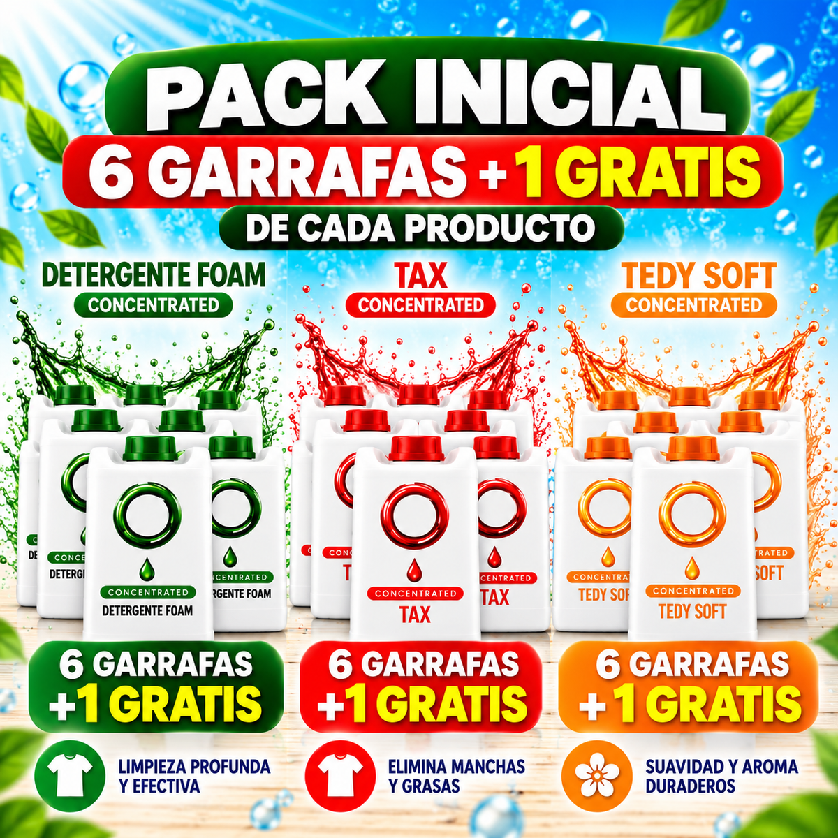 Pack Ahorro Químicos. Lavandería Autoservicio