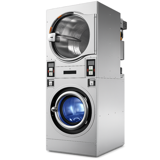 Torre Lavadora 13 kg + Secadora de 13 kg para Lavandería Autoservicio